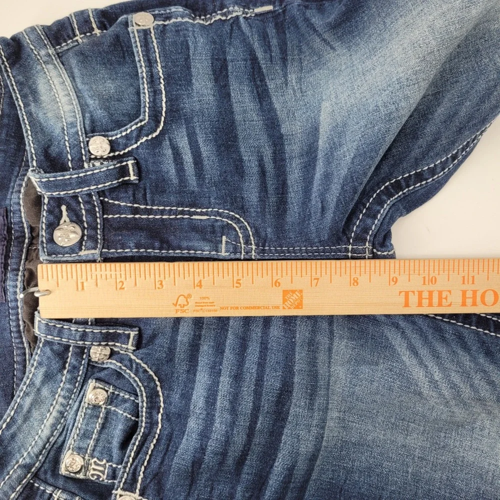 Miss Me Skinny Jeans Womens 26 Blue Mid Rise Embroidered Paisley E3520S6R - Picture 6 of 8